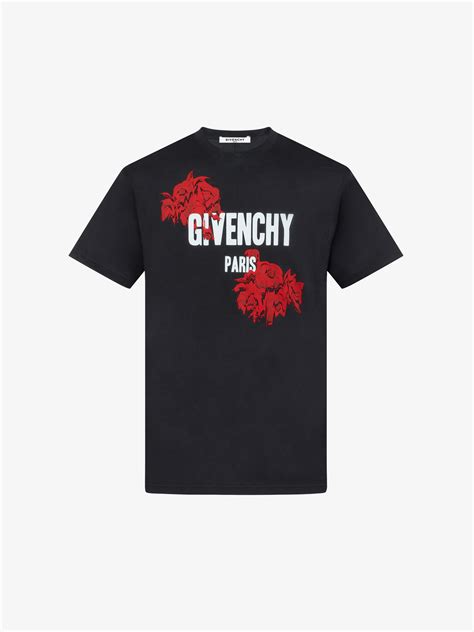 roses & givenchy paris printed t-shirt